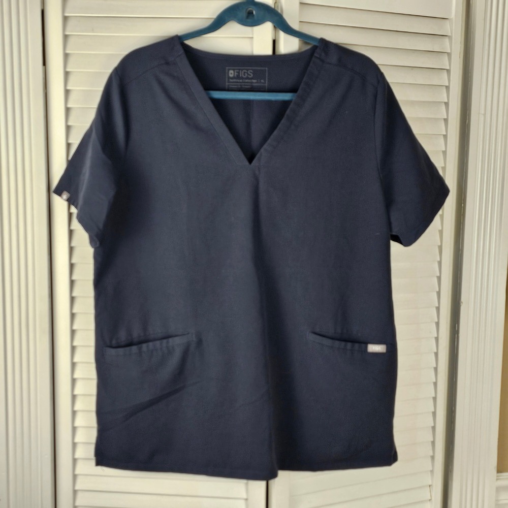 Figs Womens Navy Casma Three Pocket Scrub‎ Top XL